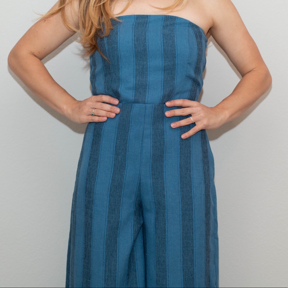 Thrifted Blue striped Romper 💙